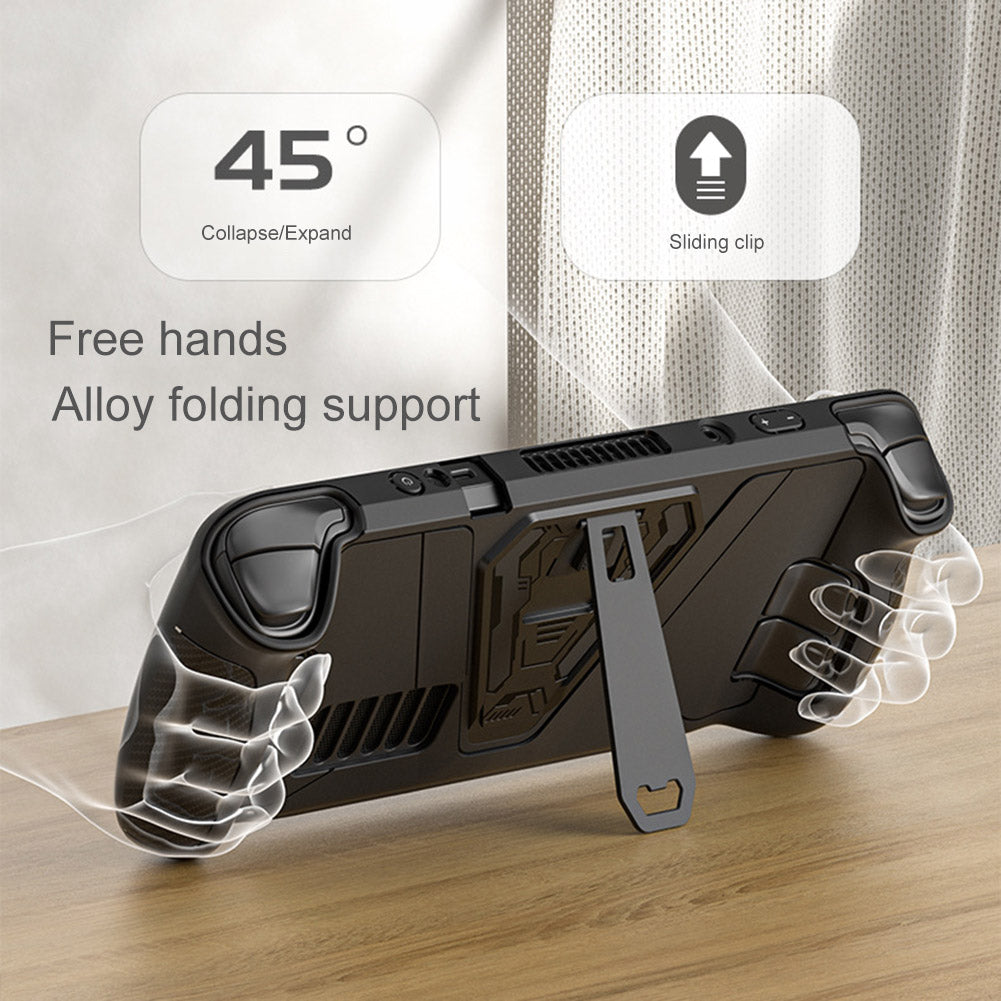 AOLION AL-ST1005 For Steam Deck Protective Case PC+TPU Shockproof Game Console Shell with Alloy Kickstand AOLION AL-ST1005 For Steam Deck Protective Case PC+TPU Shockproof Game Console Shell with Alloy Kickstand